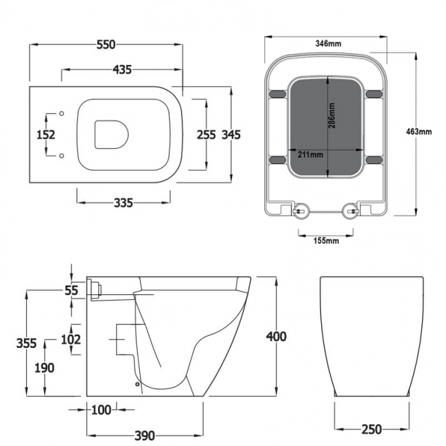 Duchy Fuchsia Back to Wall Toilet - Soft Close Seat