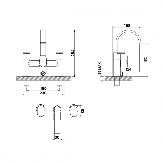 Duchy Osmore Bath Shower Mixer Tap - Chrome