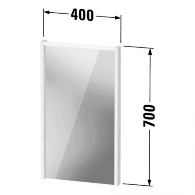 Duravit D-Code LED Bathroom Mirror 700mm H x 650mm W - Matt Graphite