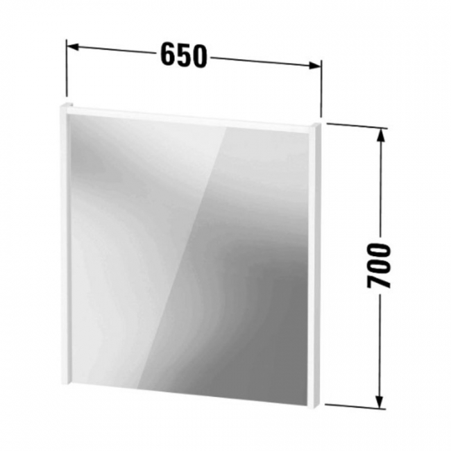 Duravit D-Code LED Bathroom Mirror 700mm H x 650mm W - Gloss White