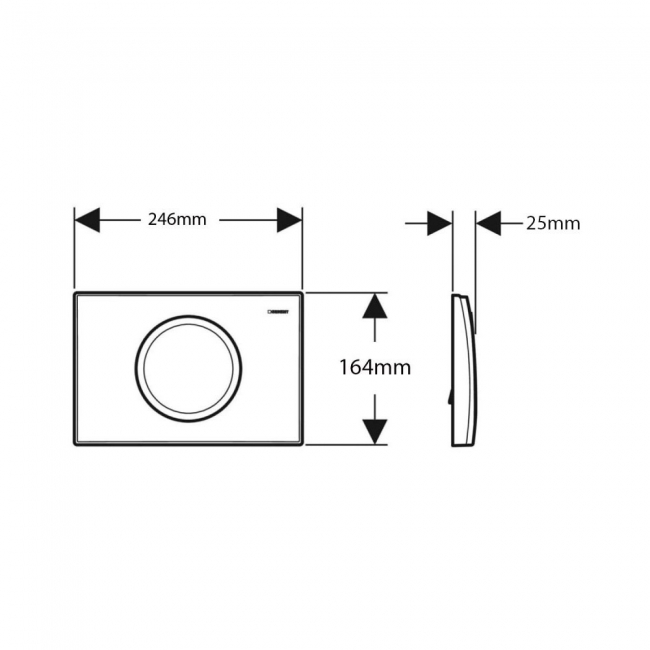 Geberit Delta15 Single Flush Plate - Gloss Chrome