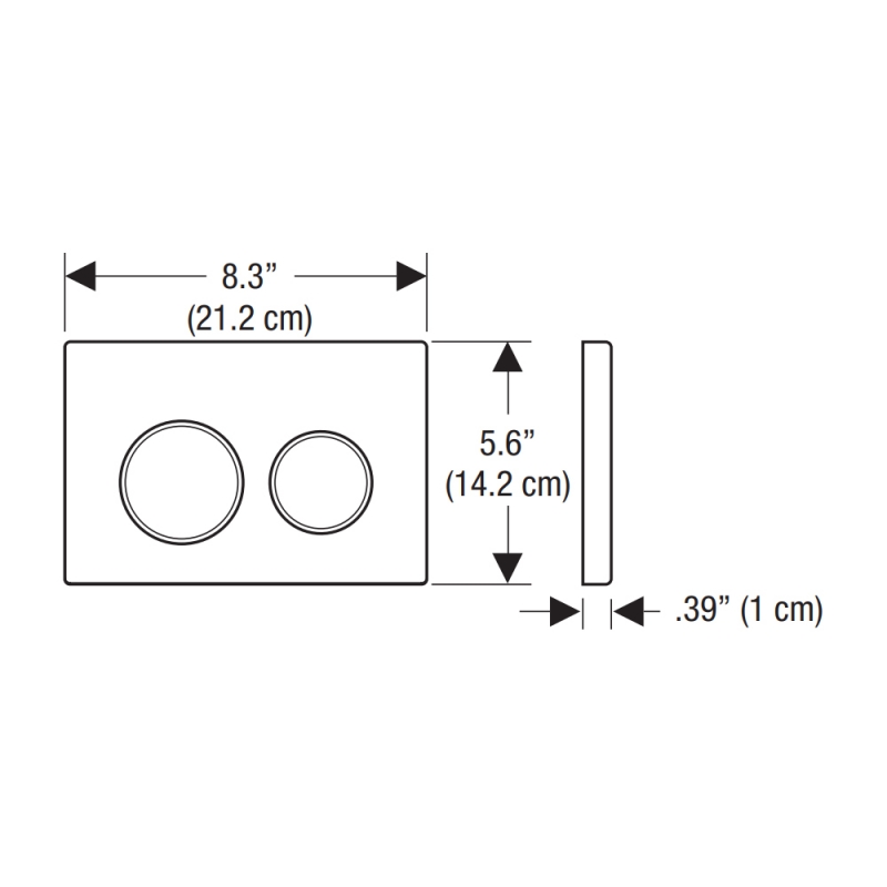 Geberit Omega20 Dual Flush Plate - Matt Black/Black