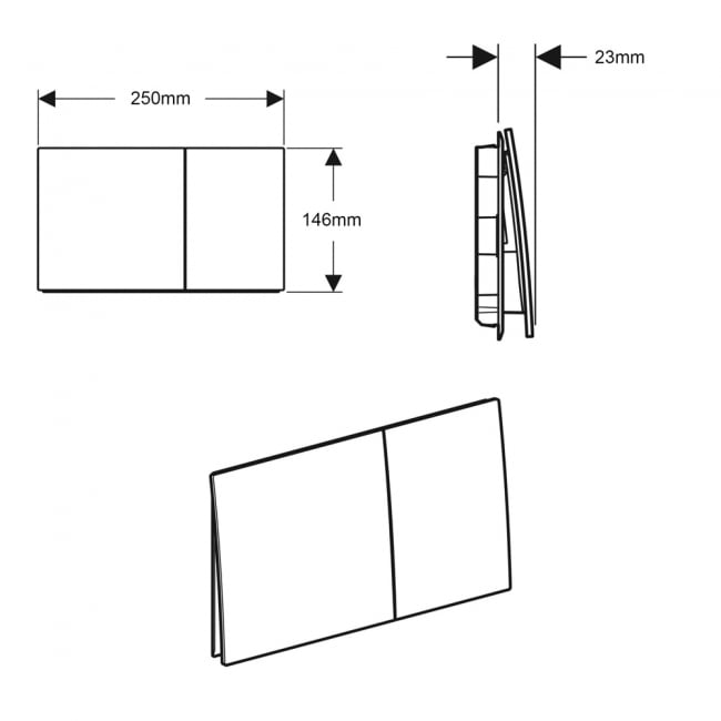 Geberit Sigma70 Dual Flush Plate - Matt White