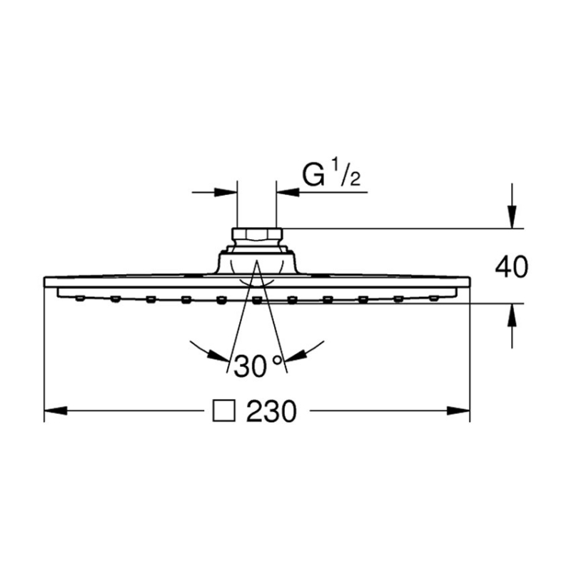 Grohe Square Shower Head | 27479000 | 230mm | Chrome