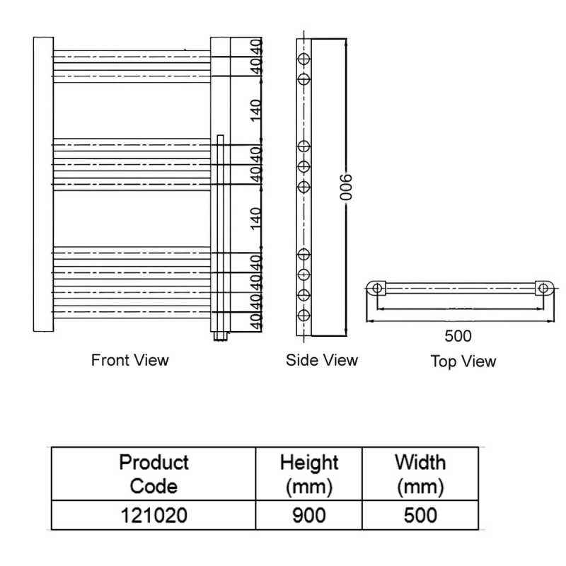 Heatwave McCarthy Towel Rail | Chrome | 121020