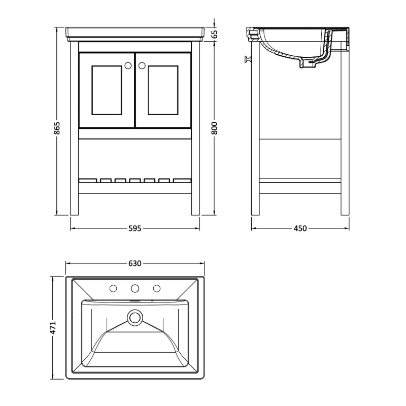 Hudson Reed Bexley Vanity Unit | 630mm | BEX825B | Fern Green