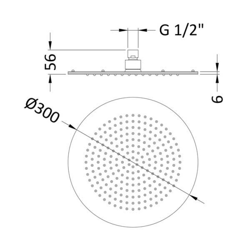 Hudson Reed Round Shower Head | HEAD26 | 300mm | Chrome