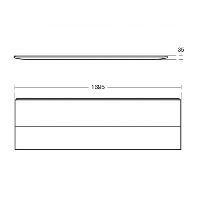 Ideal Standard Uniline Bath Front Panel 510mm H x 1700mm W - White