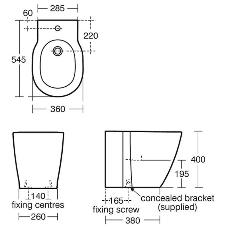 Ideal Standard Concept Bidet | E799401 | Floor Mounted | 1TH