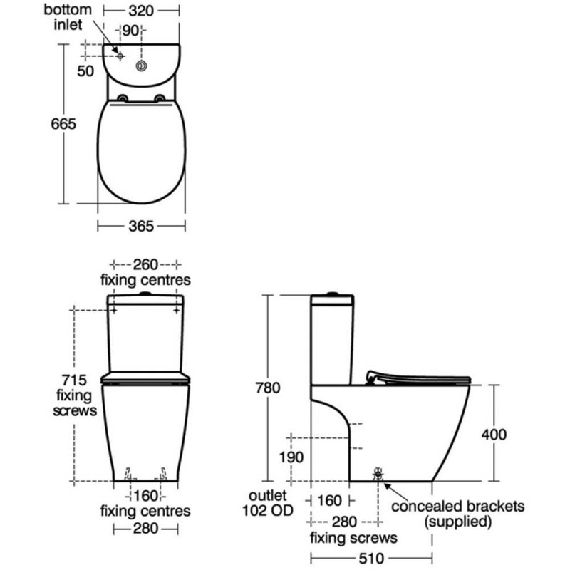 Ideal Standard Concept Close Coupled Toilet with 6/4 Litre Push Button Cistern - Soft Close Seat