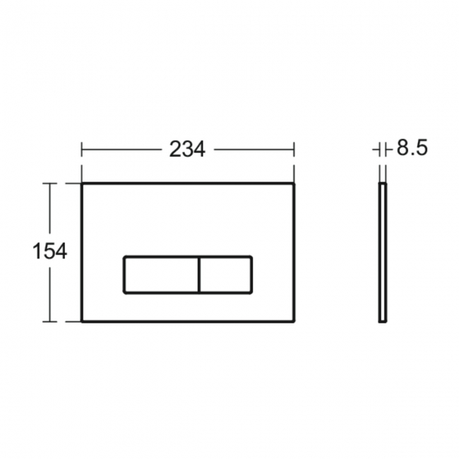 Ideal Standard Oleas M2 Mechanical Dual Flushplate - Brushed Chrome