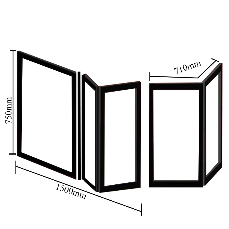 Impey Elevate Option E Corner Half Height Door 1500mm x 710mm - Left Handed