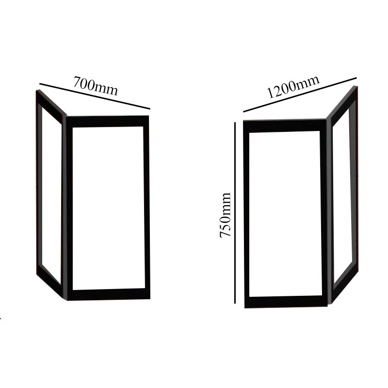 Impey Freeglide Option H Corner Half Height Door 1200mm X 700mm - Right Handed