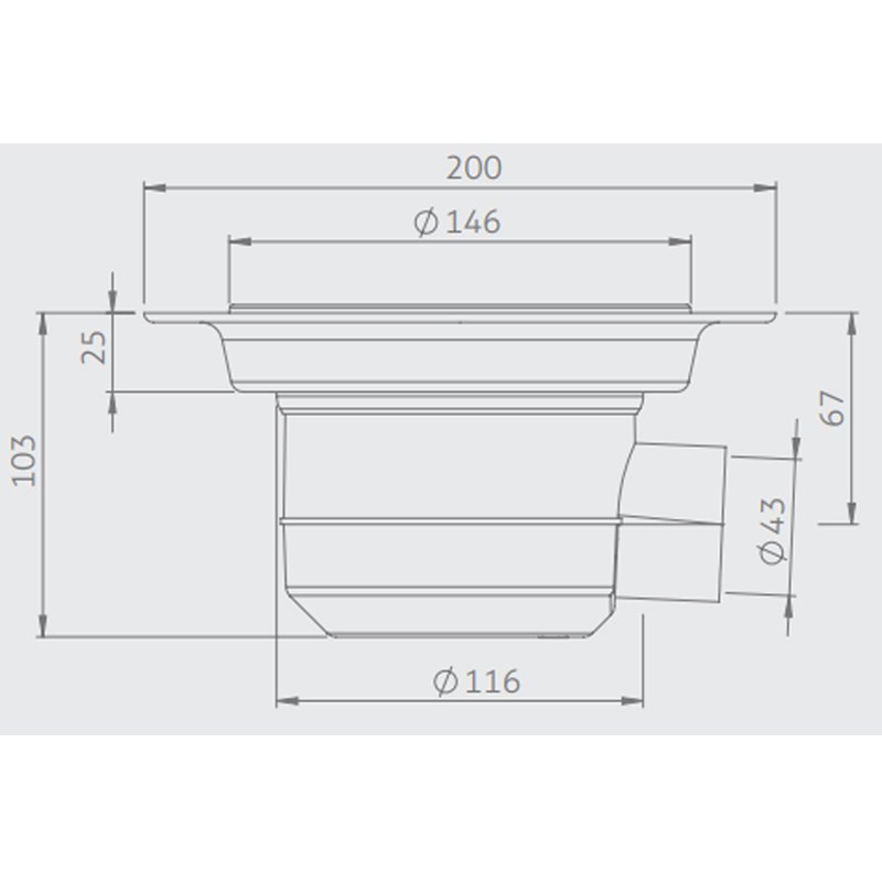 Impey Vinyl Wet Floor Gully Shower Waste with Horizontal Outlet - Chrome