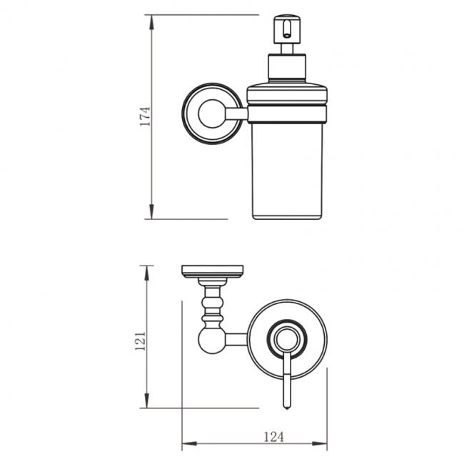 JTP Grosvenor Soap Dispenser and Holder - Antique Brass