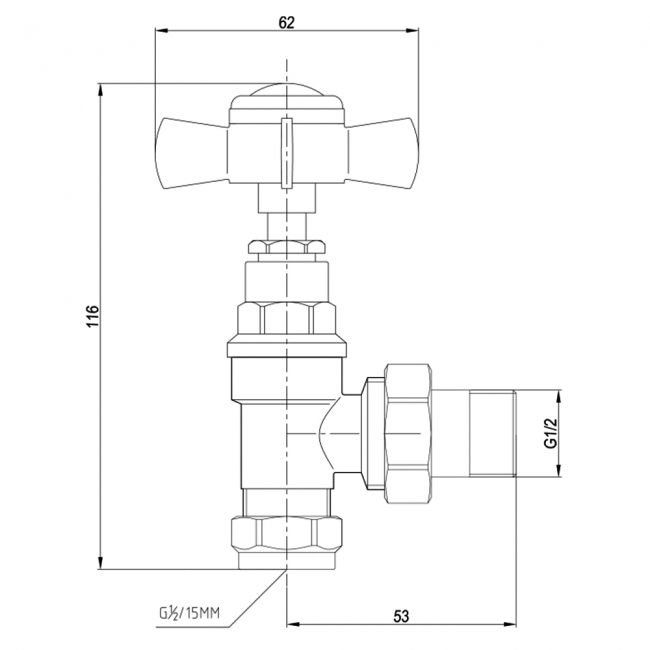 JTP Grosvenor Angled Radiator Valve Pair - Brushed Brass