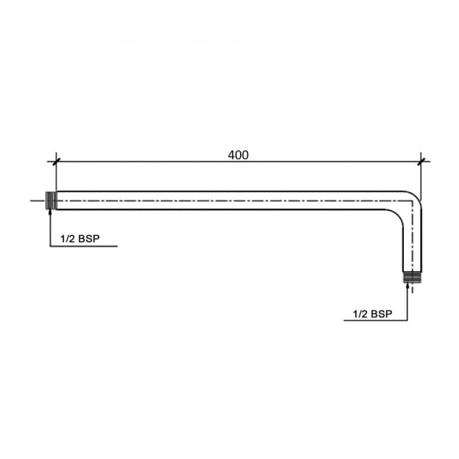 JTP Grosvenor Round Wall Mounted Shower Arm 400mm Length - Brushed Brass