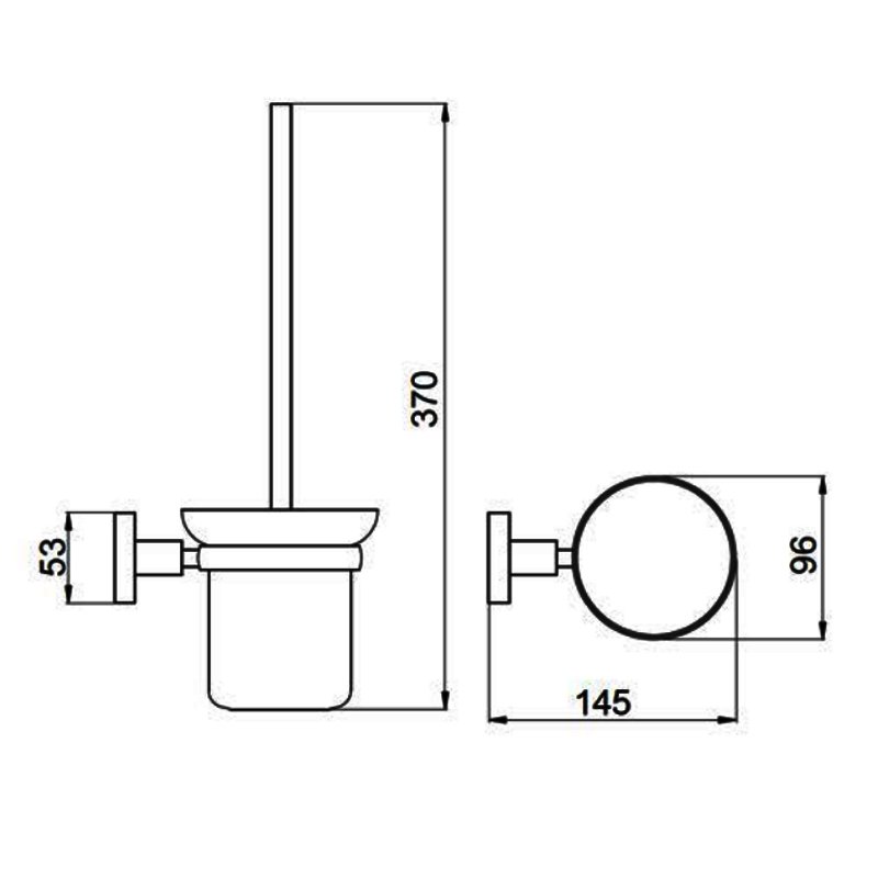 JTP Vos Toilet Brush and Holder - Brushed Brass