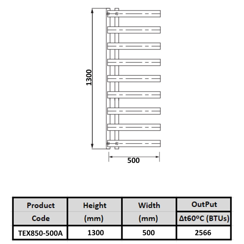 Heated towel rail cheap height