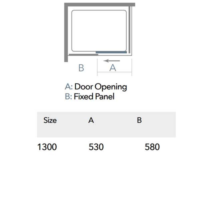 Merlyn 8 Series Sliding Shower Door | 1300mm | MS88240