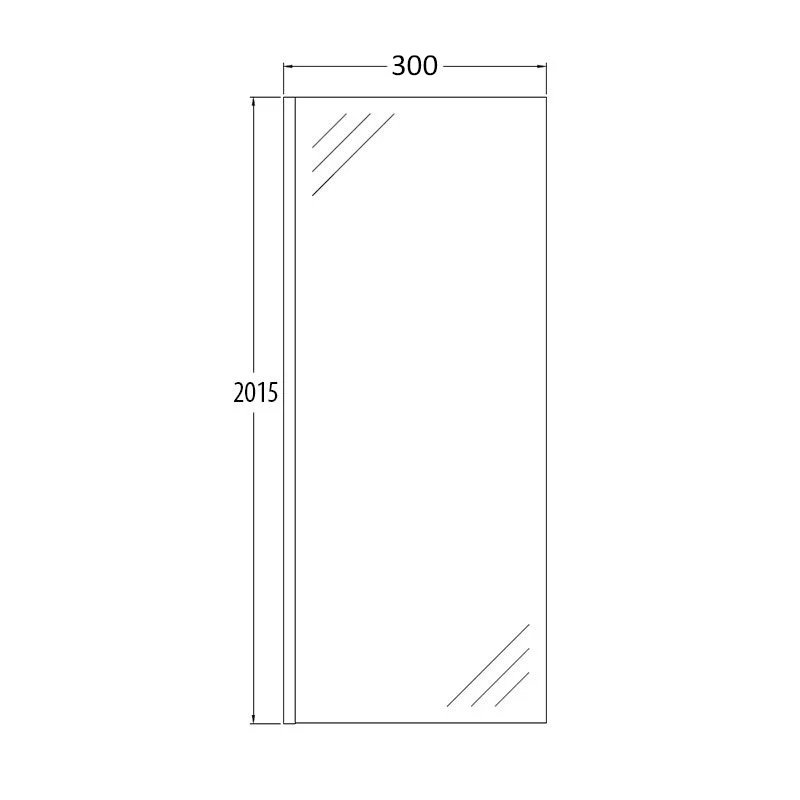 Merlyn Ionic Wet Room Panel | A0409J0 | 300mm | 8mm | Clear