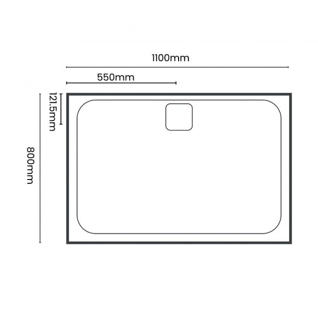 Merlyn Level25 Rectangular Shower Tray 1100mm x 800mm (inc Waste)