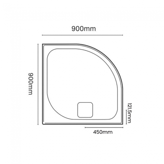 Merlyn Level25 Quadrant Shower Tray 900mm x 900mm (inc Waste)