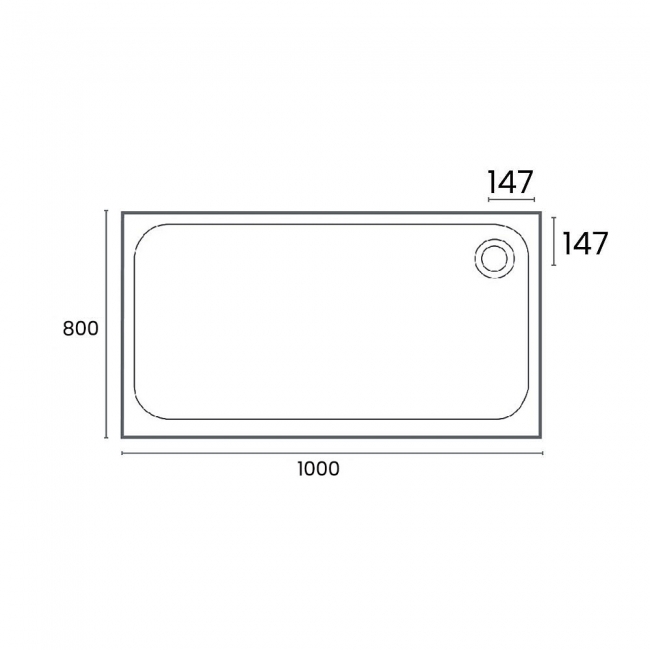 Merlyn MStone Rectangular Shower Tray 1000mm x 800mm (inc Waste)