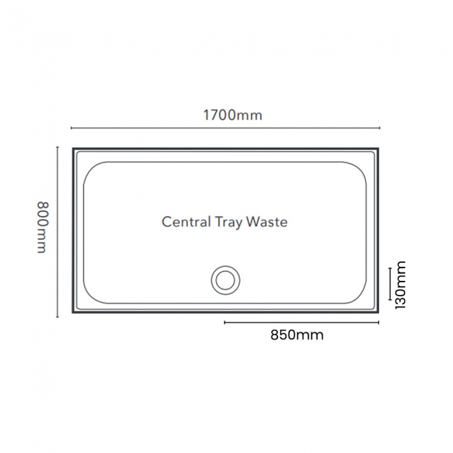 Merlyn MStone Rectangular Shower Tray 1700mm x 800mm (inc Waste)