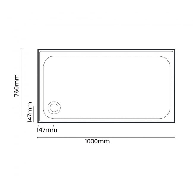 Merlyn Touchstone Rectangular Shower Tray 1000mm x 760mm