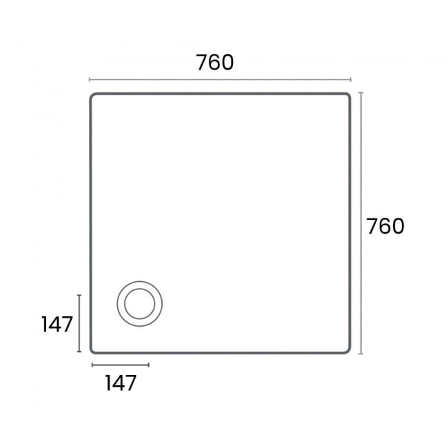 Merlyn Touchstone Square Shower Tray 760mm x 760mm