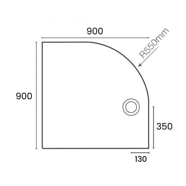 Merlyn Touchstone Quadrant Shower Tray 900mm x 900mm