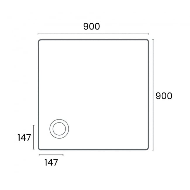 Merlyn Touchstone Square Shower Tray 900mm x 900mm