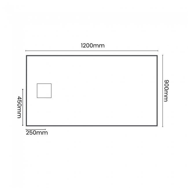 Merlyn TrueStone Graphite Slate Effect Rectangular Shower Tray 1200mm x 900mm (inc Waste)