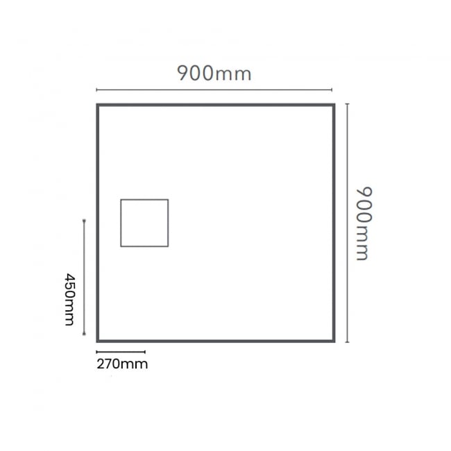 Merlyn TrueStone Sandstone Slate Effect Square Shower Tray 900mm x 900mm (inc Waste)