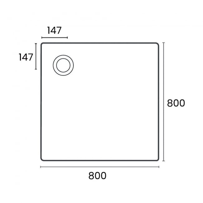 Merlyn Upstand Square Shower Tray 800mm x 800mm