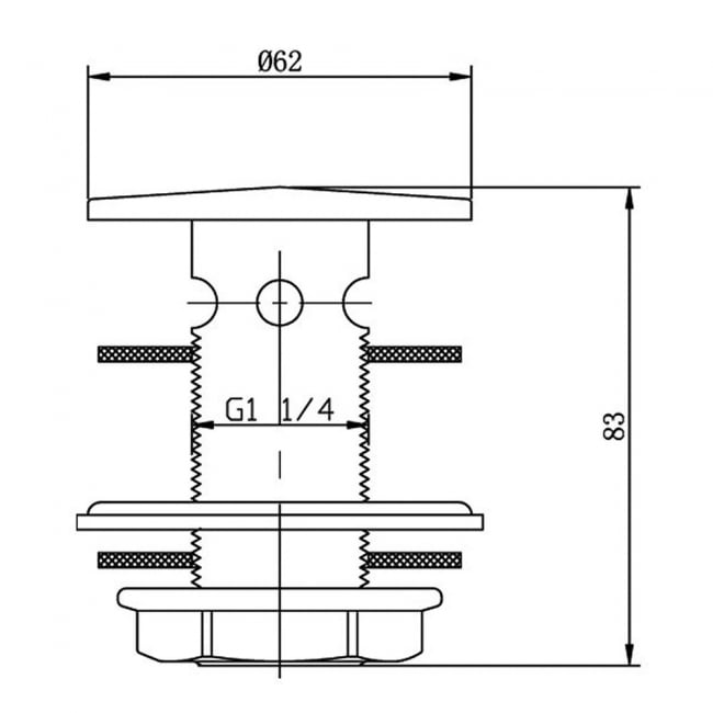 Nuie Flip Top Brass Basin Waste Chrome - Slotted