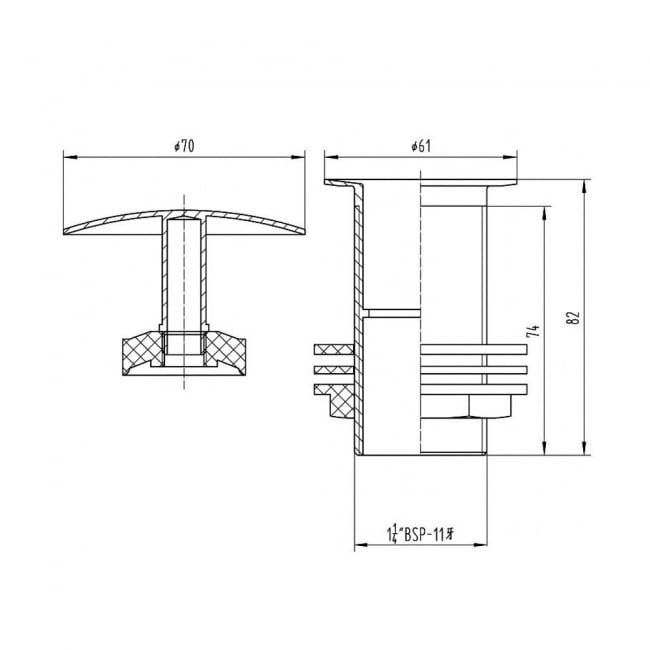 Nuie Free Running Basin Waste Chrome - Unslotted (For Basins with No Overflow)