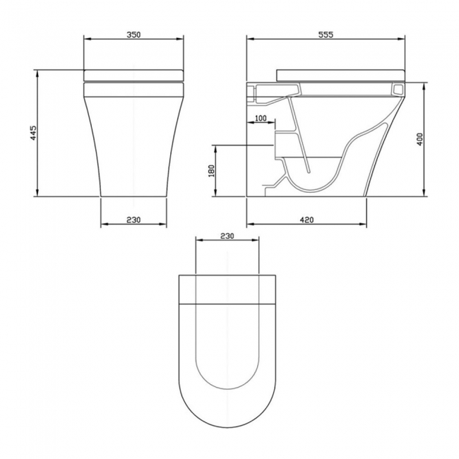 Nuie Marlow Back to Wall Pan - Excluding Seat