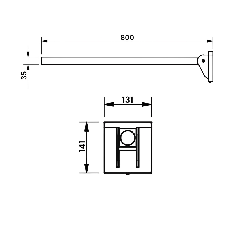 NYMAS Stainless Steel Grab Rail | 310480C/SS | Straight | Satin