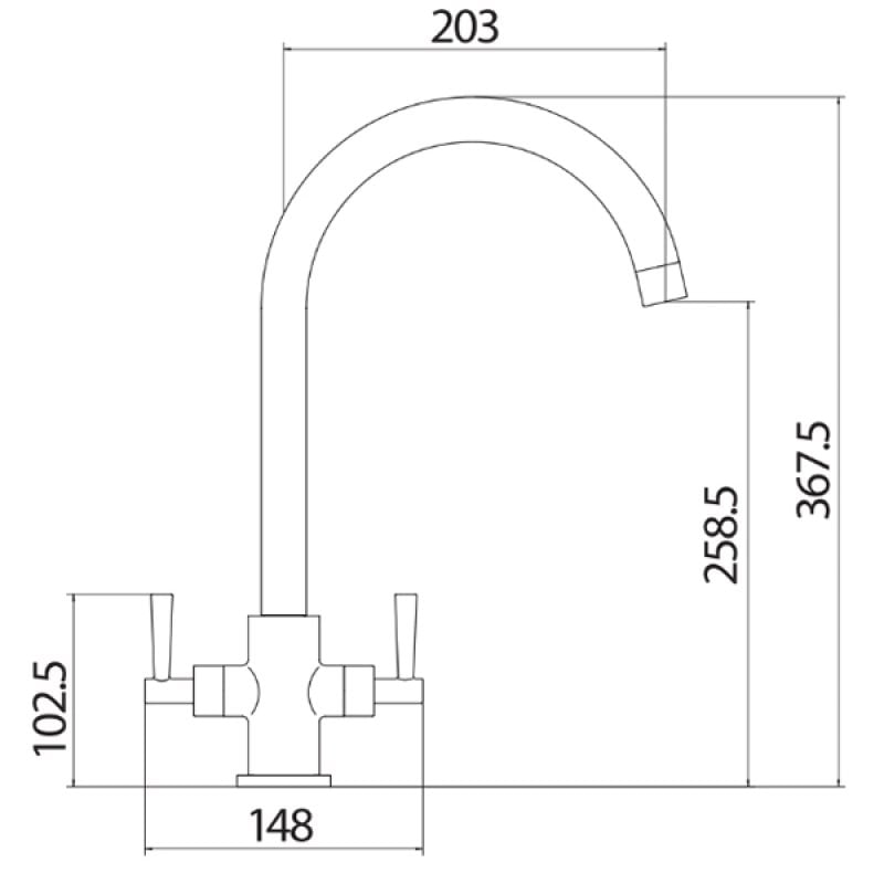 Orbit Kingston Sink Mixer | KT004 | Deck Mounted | Chrome