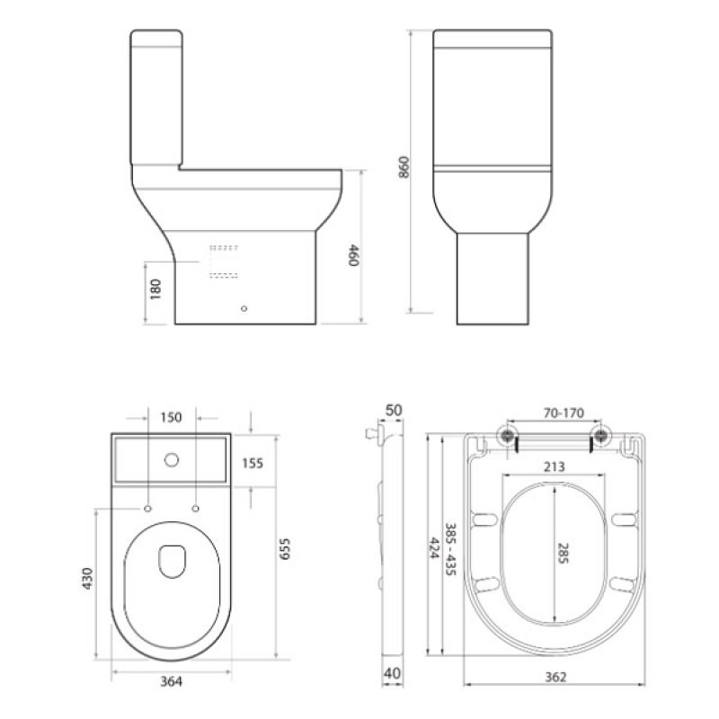 Orbit Omni Toilet | OMNI002+OMNI006+OMNI009 | Close Coupled | White