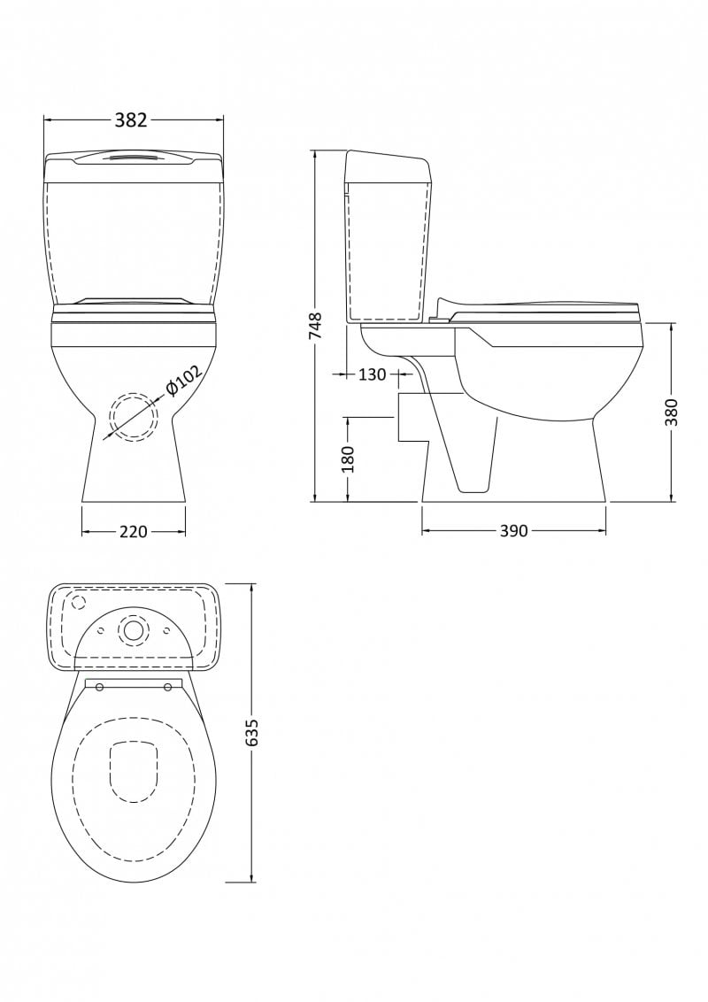 Nuie Melbourne Toilet | NCS150 | Close Coupled | White