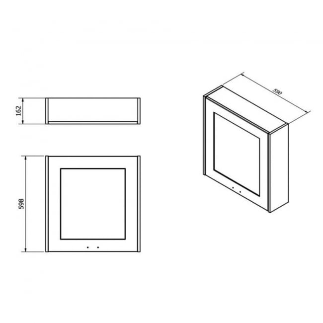 Prestige Astley Mirror Cabinet 600mm Wide - Matt White