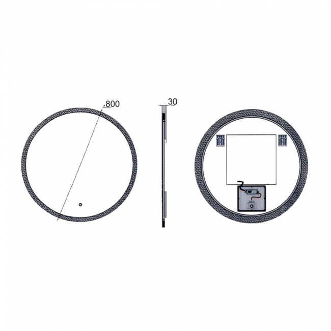 Prestige Burleigh Round LED Bathroom Mirror with Touch Sensor 800mm Diameter