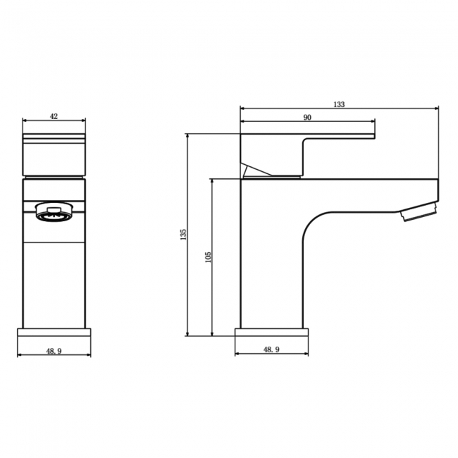 Prestige Element Mono Basin Mixer Tap with Clicker Waste - Chrome