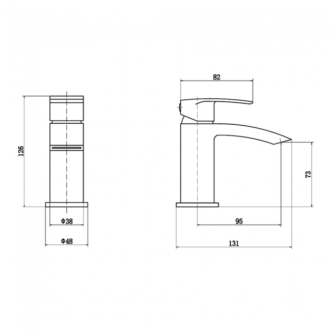 Prestige Nero Curve Mini Mono Basin Mixer Tap with Clicker Waste - Matt Black