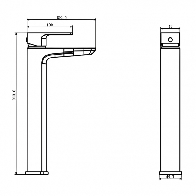 Prestige Kolt Tall Mono Basin Mixer Tap - Chrome