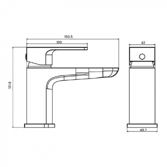 Prestige Kolt Mini Mono Basin Mixer Tap - Chrome