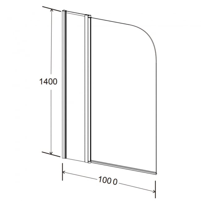 Prestige Koncept Round Top Bath Screen 1400mm H x 1000mm W - 6mm Glass